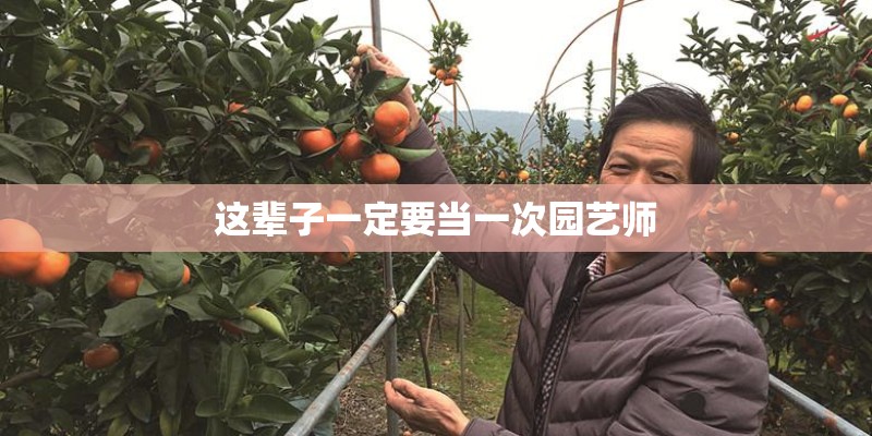 这辈子一定要当一次园艺师