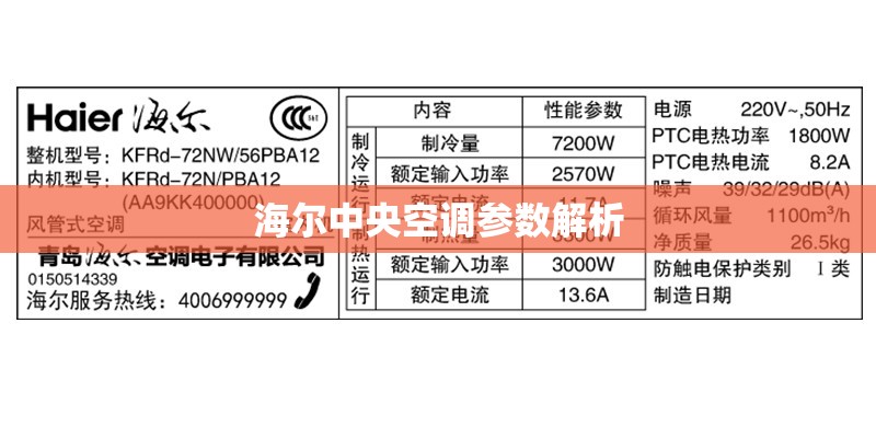 海尔中央空调参数解析