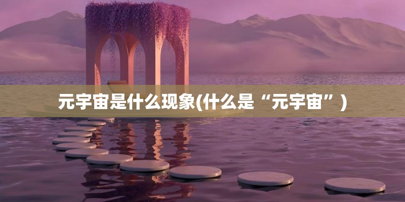 元宇宙是什么现象(什么是“元宇宙”)