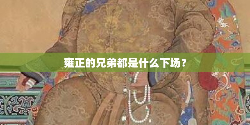 雍正的兄弟都是什么下场？