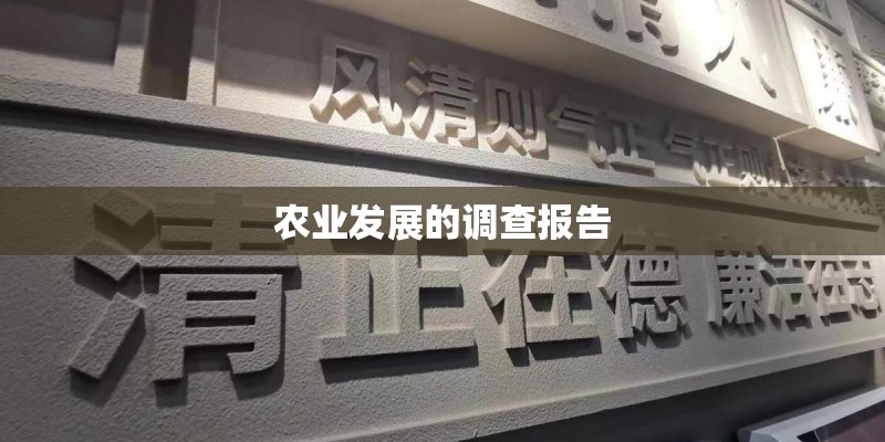 农业发展的调查报告